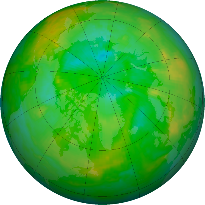 Arctic ozone map for 27 July 1982